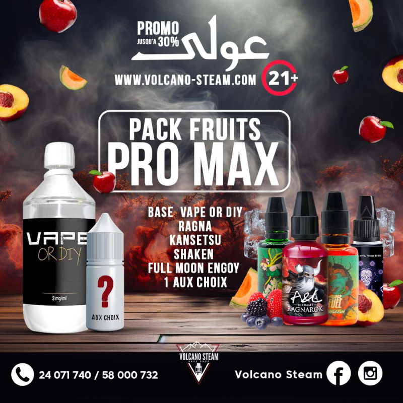 PACK 3oula PRO MAX 5 AROME FRUITES + 1L BASE Fighter fuel - 1