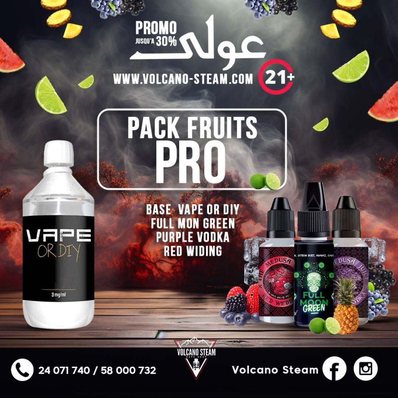 PACK 3oula PRO - 3 AROME FRUITES + 1L BASE Fighter fuel - 1