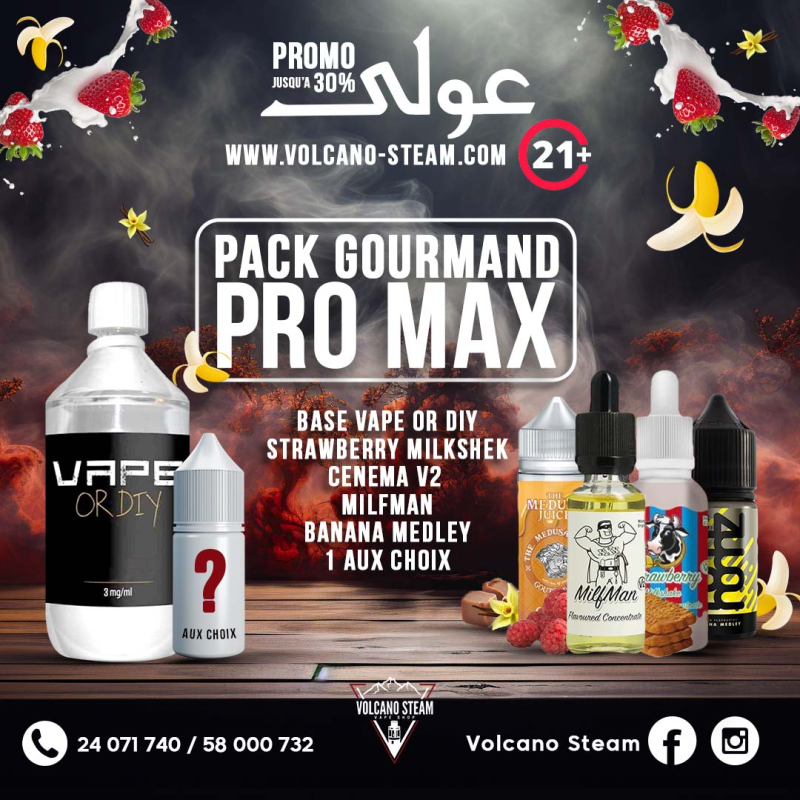 PACK 3oula PRO MAX 5 AROME GOURMANDS + 1L BASE Fighter fuel - 1